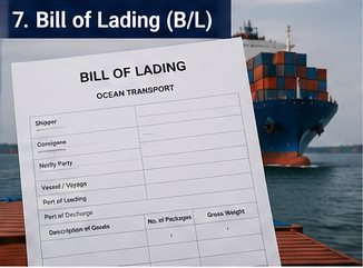 Document conosament folosit în transportul maritim internațional și transportul containerizat